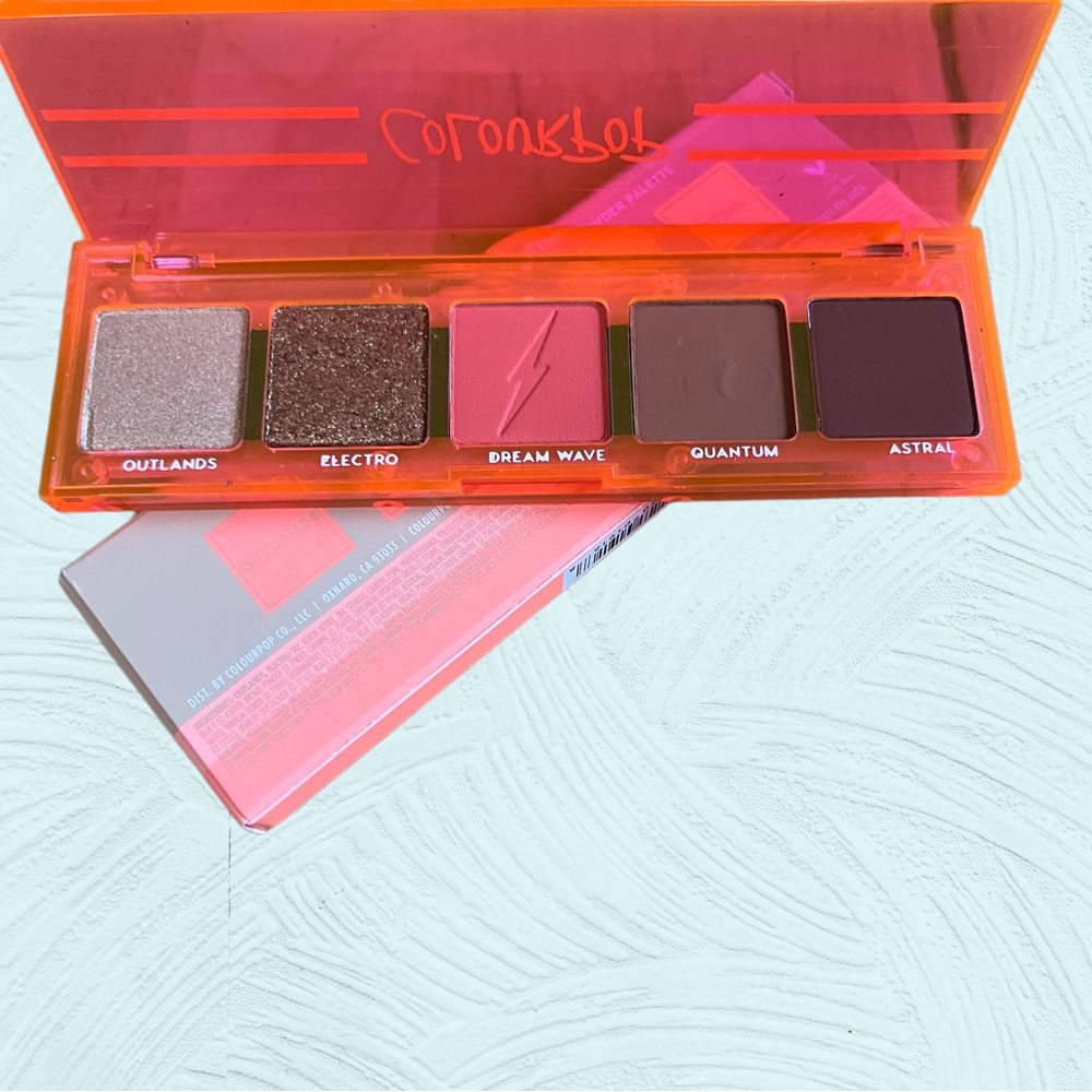 SOLD Colourpop Moon Haze Eyeshadow Palette Metallic Gold Neon Coral Matte - Picture 3 of 6